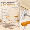 Imagen de Silla playa aluminio fija ocre, con asas para transportar, 88x57x51 cm, 37 cm altura asiento