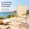 Imagen de Silla playa aluminio fija ocre, con asas para transportar, 88x57x51 cm, 37 cm altura asiento