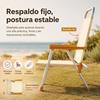 Imagen de Silla playa aluminio fija ocre, con asas para transportar, 88x57x51 cm, 37 cm altura asiento