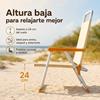 Imagen de Silla playa aluminio fija ocre, con asas para transportar, 88x57x51 cm, 37 cm altura asiento