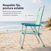 Imagen de Silla playa aluminio fija aguamarina, con asas para transportar, 88x57x51 cm, 37 cm altura asiento