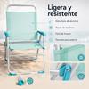 Imagen de Silla playa aluminio fija aguamarina, con asas para transportar, 88x57x51 cm, 37 cm altura asiento