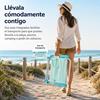 Imagen de Silla playa aluminio fija aguamarina, con asas para transportar, 88x57x51 cm, 37 cm altura asiento