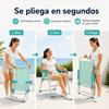 Imagen de Silla playa aluminio fija aguamarina, con asas para transportar, 88x57x51 cm, 37 cm altura asiento