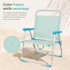 Imagen de Silla playa aluminio fija aguamarina, con asas para transportar, 88x57x51 cm, 37 cm altura asiento