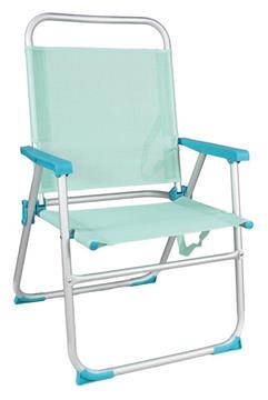 Imagen de Silla playa aluminio fija aguamarina, con asas para transportar, 88x57x51 cm, 37 cm altura asiento