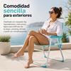 Imagen de Silla playa aluminio fija aguamarina, con asas para transportar, 88x57x51 cm, 37 cm altura asiento