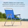 Imagen de Silla playa aluminio fija azul, con asa para transportar  87x56'50x37 cm