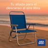 Imagen de Silla playa aluminio fija azul, con asa para transportar  87x56'50x37 cm