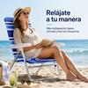Imagen de Silla playa aluminio multiposicion azul rayada con asas para transportar, 92x62x72 cm, 37 cm altura asiento