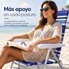 Imagen de Silla playa aluminio multiposicion azul rayada con asas para transportar, 92x62x72 cm, 37 cm altura asiento