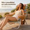 Imagen de Silla playa aluminio multiposicion marrón con almohadilla, bolso lateral, asas, 22 cm altura asiento, reposacabezas 25 cm