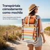 Imagen de Silla playa aluminio multiposicion marrón con almohadilla, bolso lateral, asas, 22 cm altura asiento, reposacabezas 25 cm
