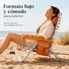 Imagen de Silla playa aluminio multiposicion marrón con almohadilla, bolso lateral, asas, 22 cm altura asiento, reposacabezas 25 cm