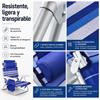 Imagen de Silla playa aluminio multiposicion azul rayada con almohadilla, bolso lateral, asas, 22 cm altura asiento, reposacabezas 25 cm