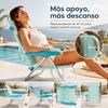 Imagen de Silla playa aluminio multiposicion aguamarina con asas para transportar, 81,5x63x60 cm, 22 cm altura asiento, reposacabezas 25 cm