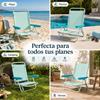 Imagen de Silla playa aluminio multiposicion aguamarina con asas para transportar, 81,5x63x60 cm, 22 cm altura asiento, reposacabezas 25 cm