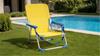 Imagen de Silla playa aluminio fija amarillo neón con asas para transportar 71x54x59 cm, 24 cm altura asiento