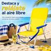 Imagen de Silla playa aluminio fija amarillo neón con asas para transportar 71x54x59 cm, 24 cm altura asiento
