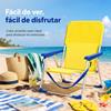 Imagen de Silla playa aluminio fija amarillo neón con asas para transportar 71x54x59 cm, 24 cm altura asiento