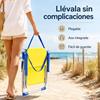Imagen de Silla playa aluminio fija amarillo neón con asas para transportar 71x54x59 cm, 24 cm altura asiento