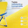 Imagen de Silla playa aluminio fija amarillo neón con asas para transportar 71x54x59 cm, 24 cm altura asiento