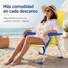 Imagen de Silla playa aluminio fija amarillo neón con asas para transportar 71x54x59 cm, 24 cm altura asiento