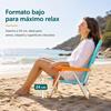 Imagen de Silla playa aluminio fija aguamarina con asas para transportar 71x54x59 cm, 24 cm altura asiento