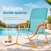 Imagen de Silla playa aluminio fija aguamarina con asas para transportar 71x54x59 cm, 24 cm altura asiento