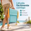 Imagen de Silla playa aluminio fija aguamarina con asas para transportar 71x54x59 cm, 24 cm altura asiento