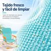 Imagen de Silla playa aluminio fija aguamarina con asas para transportar 71x54x59 cm, 24 cm altura asiento