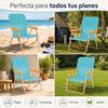 Imagen de Silla playa aluminio fija aguamarina con asas para transportar 71x54x59 cm, 24 cm altura asiento