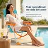 Imagen de Silla playa aluminio fija aguamarina con asas para transportar 71x54x59 cm, 24 cm altura asiento