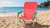Imagen de Silla playa aluminio fija coral con asas para transportar 71x54x59 cm, 24 cm altura asiento