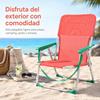Imagen de Silla playa aluminio fija coral con asas para transportar 71x54x59 cm, 24 cm altura asiento