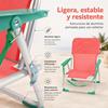 Imagen de Silla playa aluminio fija coral con asas para transportar 71x54x59 cm, 24 cm altura asiento
