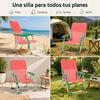 Imagen de Silla playa aluminio fija coral con asas para transportar 71x54x59 cm, 24 cm altura asiento