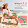Imagen de Silla playa aluminio fija coral con asas para transportar 71x54x59 cm, 24 cm altura asiento