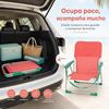 Imagen de Silla playa aluminio fija coral con asas para transportar 71x54x59 cm, 24 cm altura asiento