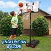 Imagen de Canasta Baloncesto con pie, balón hinchable e hinchador 74x236x73cm