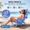 Imagen de Silla playa aluminio multiposicion azul con reposacabezas 25 cm., almohadilla, bolso lateral y reposabrazos gris,  80x65x45cm, 25 cm altura asiento