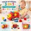 Imagen de Tren teléfono actividades infantiles 3 en 1, tren, teléfono y cubo actividades, con sonidos 13x26x11cm