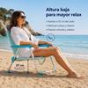 Imagen de Silla playa aluminio fija aguamarina, con asas para transportar, 88x57x51 cm, 37 cm altura asiento