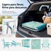 Imagen de Silla playa aluminio multiposicion aguamarina con asas para transportar, 81,5x63x60 cm, 22 cm altura asiento, reposacabezas 25 cm