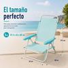 Imagen de Silla playa aluminio multiposicion aguamarina con asas para transportar, 81,5x63x60 cm, 22 cm altura asiento, reposacabezas 25 cm