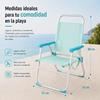 Imagen de Silla playa aluminio fija aguamarina, con asas para transportar, 88x57x51 cm, 37 cm altura asiento