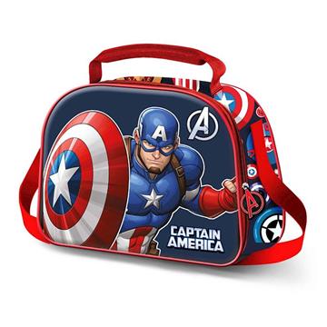 Imagen de Bolsa Portamerienda 3D Capitán América Patriot 25,5 x10 x20 cm