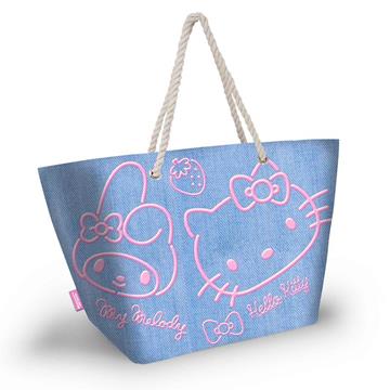 Imagen de Bolsa de Playa Soleil Hello Kitty Denim 52 x17 x37 cm