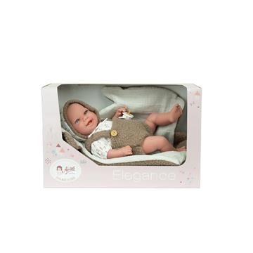 Imagen de Muñeca Elegance 35 Cm Babyto Marron C/Manta (Muñeco De Peso)