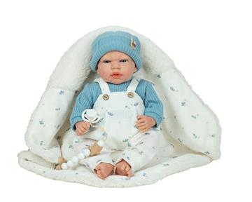 Imagen de Muñeca Reborn Arias 40 Cm Cairo Azul C/Manta